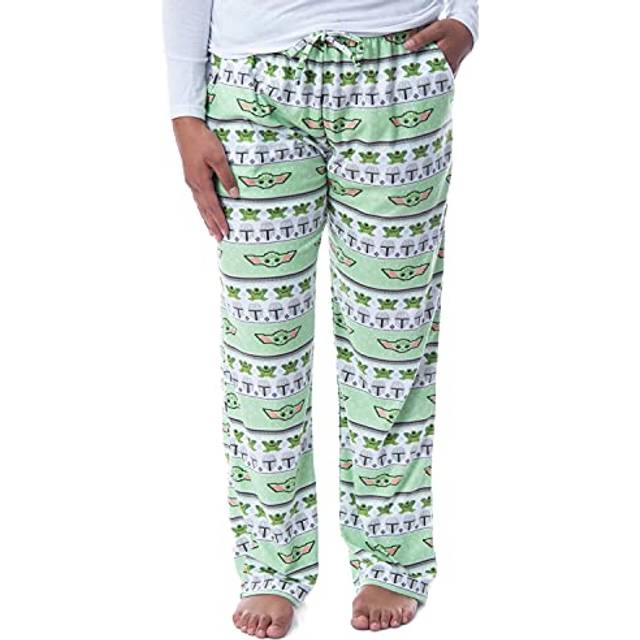 INTIMO Star Wars Womens' The Mandalorian The Child Grogu Ugly Sweater Pajama Pants (XL)