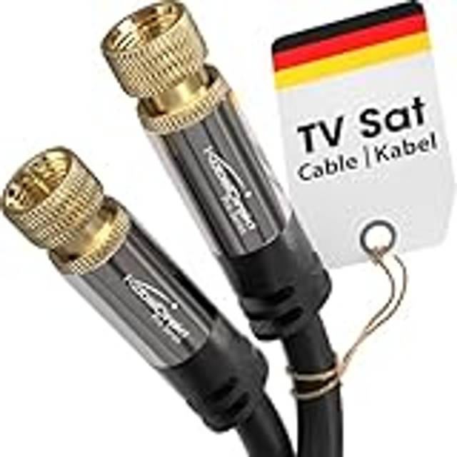 CableDirect ? SAT cable, coaxial cable, satellite cable ? TV cable with multi-layer shielding and break-proof metal F connectors ? 2m (HDTV, Radio,