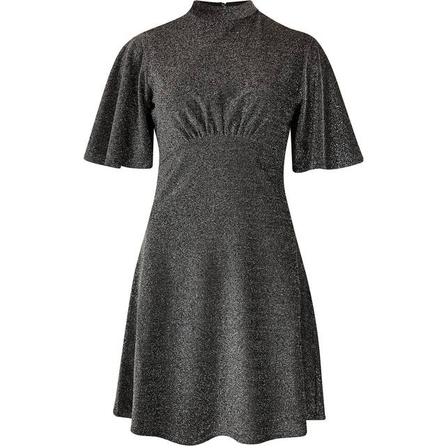 Apricot Women's Silver Sparkly Mini Dress New Look - UK 10