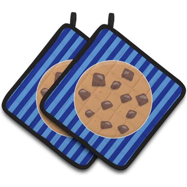 Caroline's Treasures Cookie Monster Pair of Pot Holders  7.5 x 7.5  Multicolor