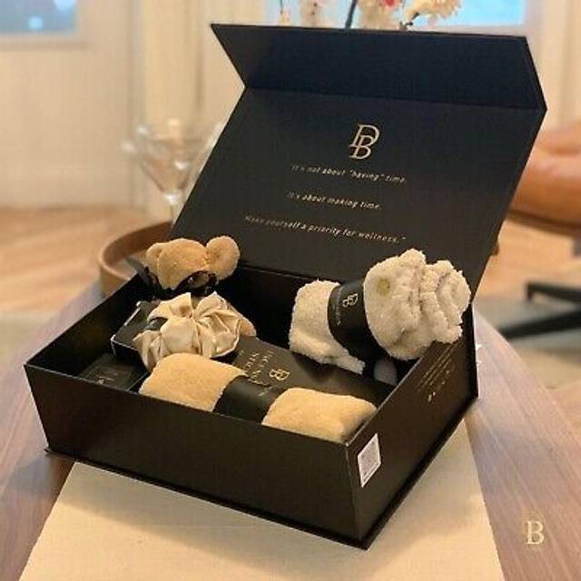 DINBER Wellness Box 12pc Self Care Spa Gift Basket for Women - Loving Gift for Birthday  Best Friend  Get Well Soon. Luxurious Scented Candle  Jade Ro
