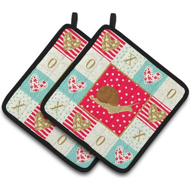 Caroline's Treasures CK5527PTHD Garden Snail Pair of Pot Holders potholders  Multicolor