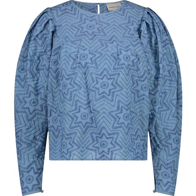 Fabienne Chapot, Blusar & Skjortor , Dam, M, Floral Embroidered Top - blue (M)