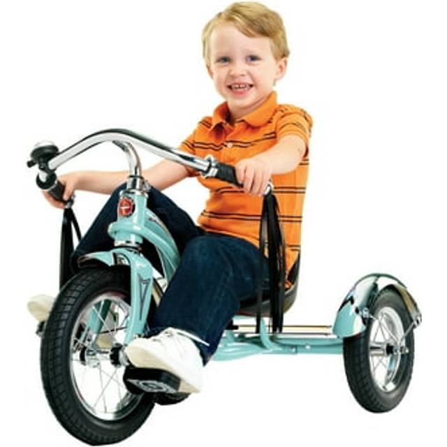 Schwinn Roadster Bike for Toddler  Kids Classic Tricycle  Low Positioned Steel Trike Frame with Bell and Handlebar Tassels  Rear Deck Made of Genuine