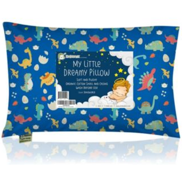 Toddler Pillow with Pillowcase - 13x18 My Little Dreamy Pillow Organic Cotton Toddler Pillows for Sleeping  Kids Pillow  Travel Pillows  Mini Pillow