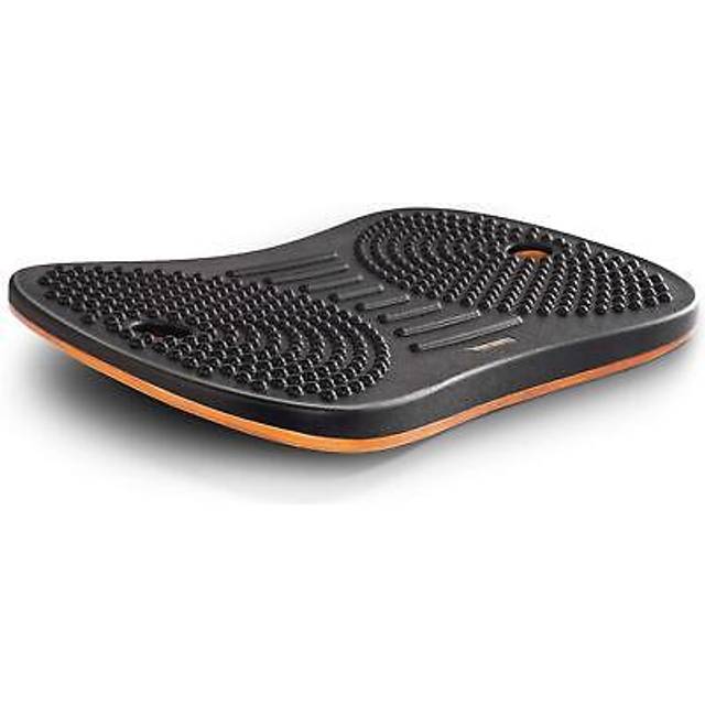 FEZIBO Standing Desk Anti Fatigue Mat Wooden Wobble Balance Board Stability Rocker with Ergonomic Design Comfort Floor Mat (Medium  Obsidian Black)