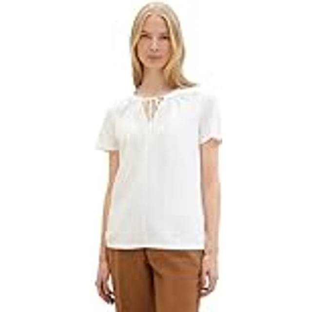 Tom Tailor Short Sleeve Blouse - White