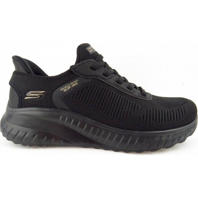 Skechers Women's Hands Free Slip-INS BOBS Squad Chaos-Current Muse Sneaker  Black/Black  6 Wide