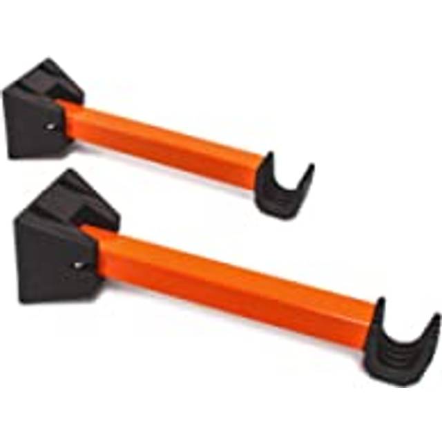 Relaxdays - Wall Mount Bicycle Holder, Set Of 2 Racks for Bikes, Wall Storage Hooks, Folding, Orange