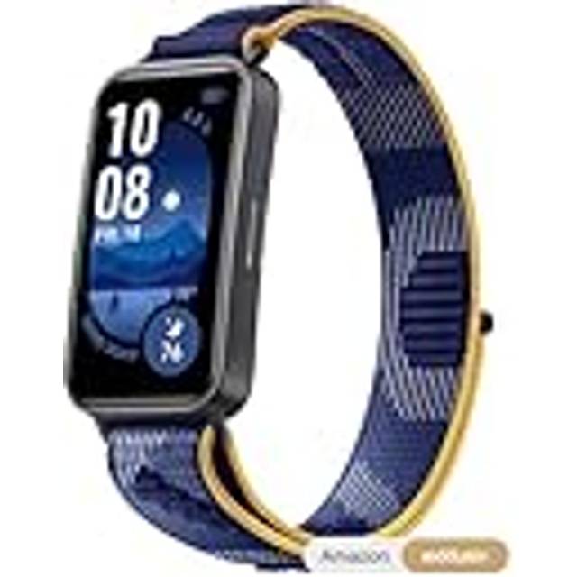 HUAWEI Band 9, Bluetooth, iOS och Android, upp till 14 dagars batteritid, bekvämt att bära, TruSleep 4.0, vetenskapligt sömnspårning, 100 träningslägen, smartband, blå nylon 【Amazon exklusiv】