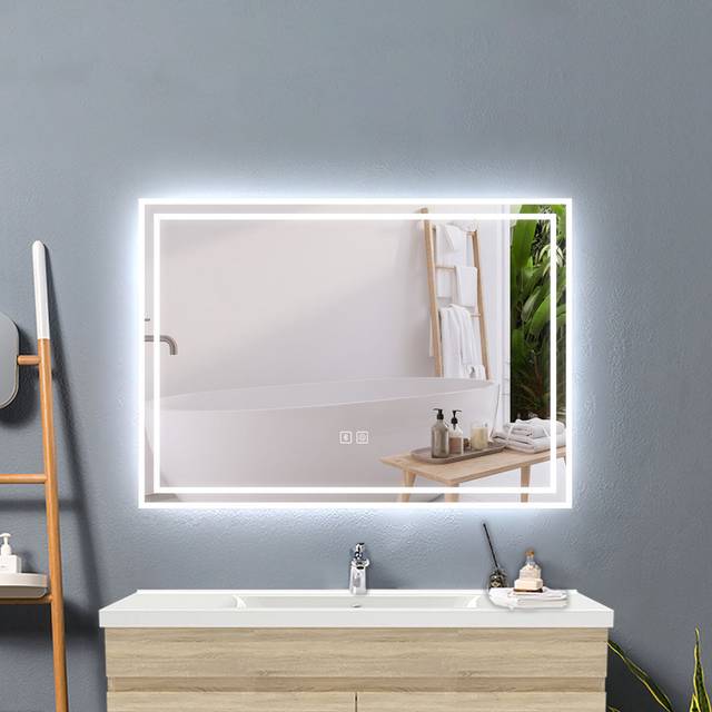 Aleander Lighted Wall Bathroom / Vanity Mirror - White (50cm x 70cm)