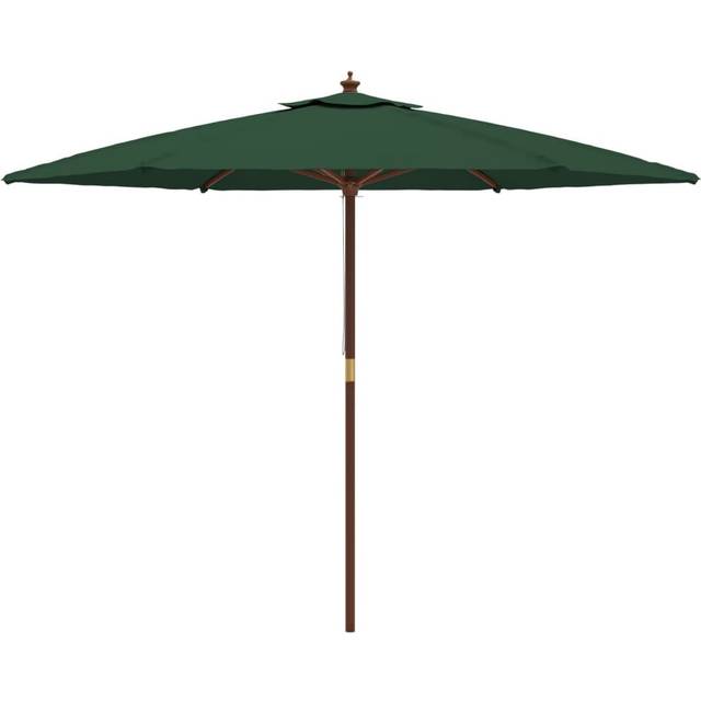 Dakota Fields Garden Parasol With Wooden Pole Bordeaux Red 299X240 Cm - Green (240cm H x 299cm W x 299cm D)