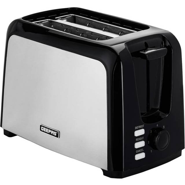 2-Slice Silver Toaster with 7 Browning Levels, 750W
