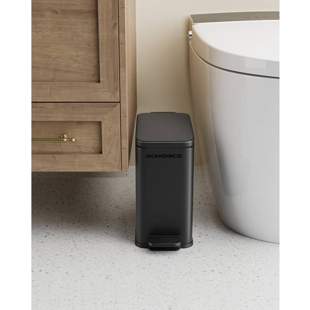 Clemie Plastic Step On Trash Can - 5L - Black (5L)