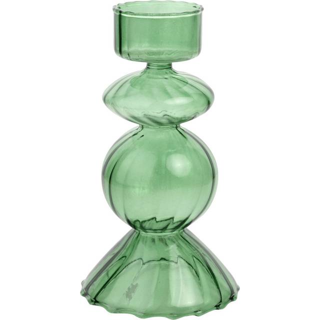 Glass Tabletop Tealight Holder - Green (6.10cm H X 3.15cm W X 3.15cm D)