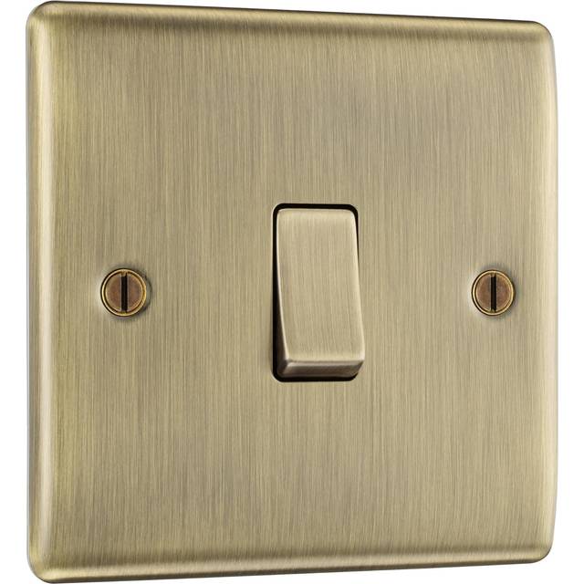 Single Light Switch - 1 Gang 2 Way - Antique Brass