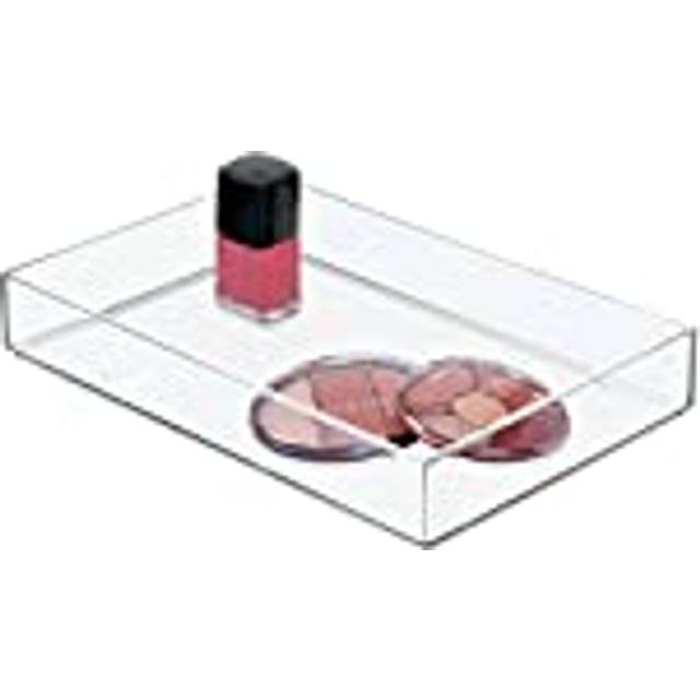 iDesign Makeup Organiser Tray, Extra Large Plastic Drawer Organiser for Cosmetics, Makeup and Accessories, Practical Storage Box for Dressing Table, D