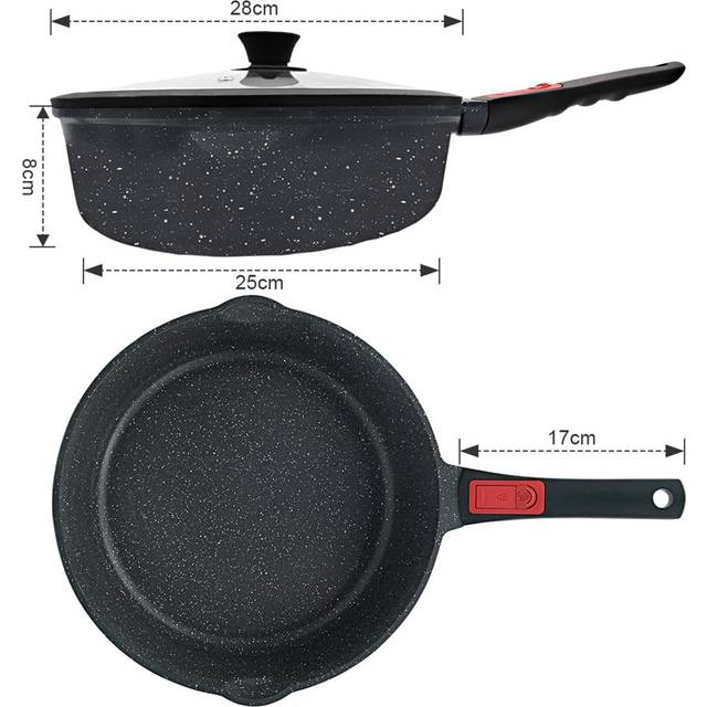 Belfry Kitchen Archbald Aluminium Non-Stick Frying Pan / Skillet - Black