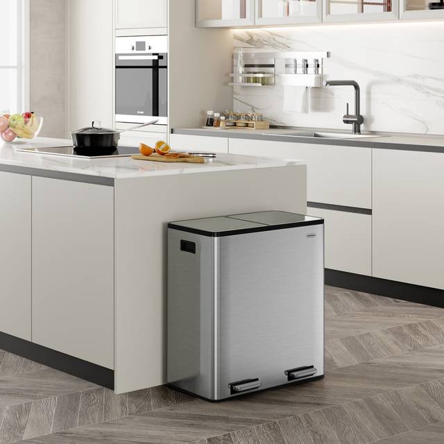60l recycling kitchen with double compartments (2 x 30l), vonhaus