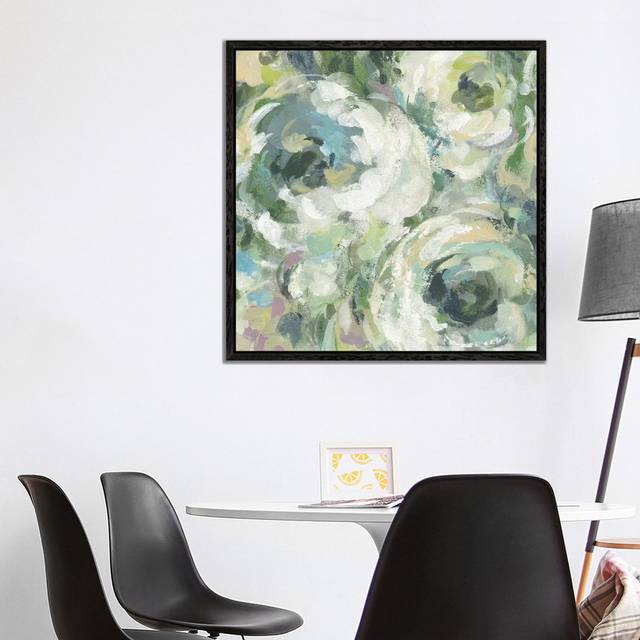 Sage And Lavender Peonies II Light by Silvia Vassileva - Gallery-Wrapped Canvas Giclée on Canvas - Black Framed (93.98 cm H x 93.98 cm W)
