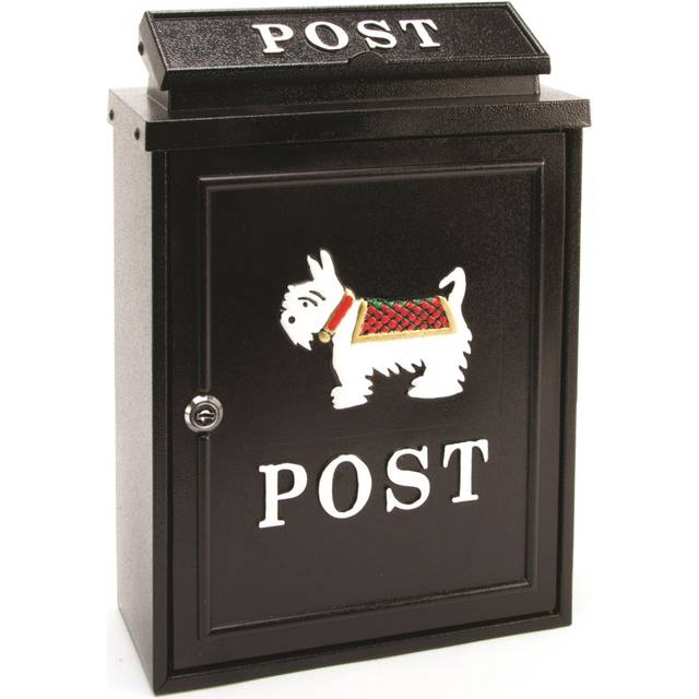 Ricah Aluminium Wall Mounted Post Box - Black