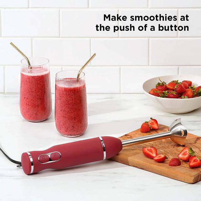 Belfry Kitchen 800E Immersion Stick Hand Blender - Black - Red