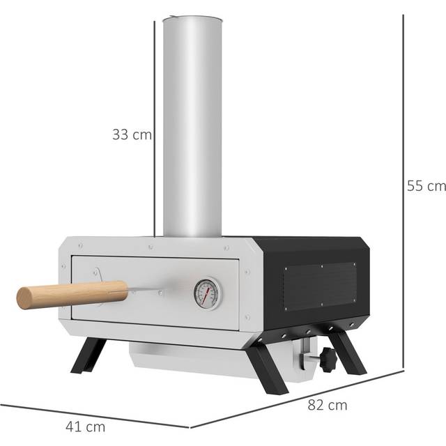 Hamill Countertop Wood Pellets Pizza Oven - Black (10cm H X 31cm W X 31cm D)