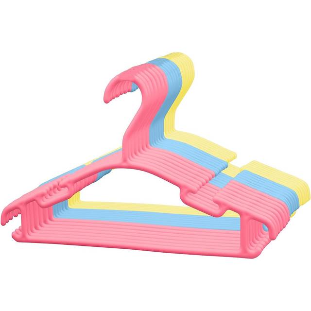 Geise Plastic Nursery Kids Hangers Multicolored With Space Saving Hooks