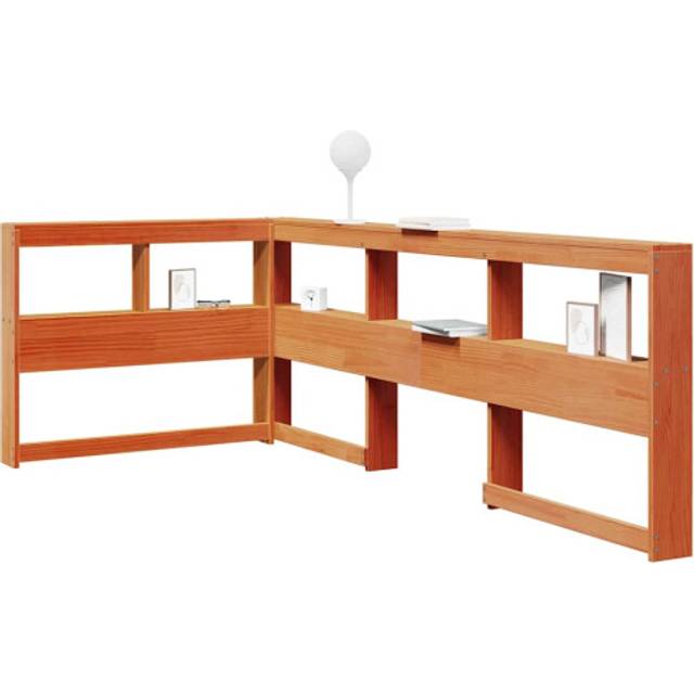 (wax brown, 108.5 x 218.5 x 80 cm) vidaXL Bookcase Headboard Bedroom Back Headboard L-Shaped Solid Wood Pine