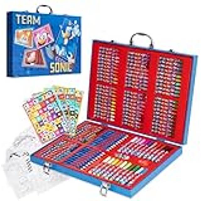SONIC THE HEDGEHOG Art Set for Kids with 137 Pcs, Art Supplies - Gifts for Boys