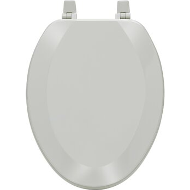 Elongated Wood Toilet Seat, Silver - 19 Inch - Fits All Elongated Size Fixtures - Easy to Install Fantasia by Achim Home Decor