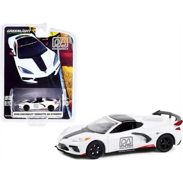 2020 Chevrolet Corvette C8 Stingray White and Black "Road America Official Pace Car" "Hobby Exclusive" 1/64 Diecast Model Car by Greenlight