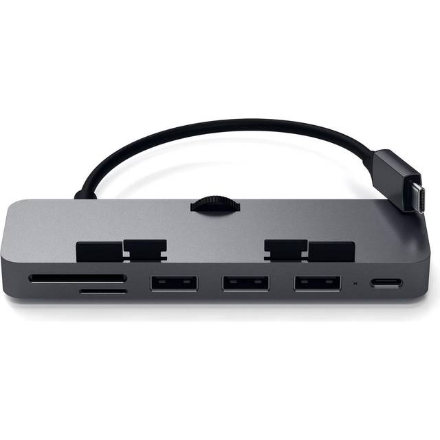 Satechi Aluminum Type-C Clamp Hub Pro - Hub - 3 x SuperSpeed USB 3.0 + 1 x USB-C - desktop
