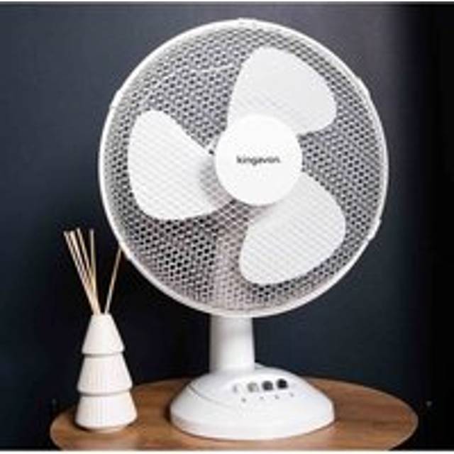 Samuel Alexander White Desk Fan 30 cm - 23 x 12 x 23cm