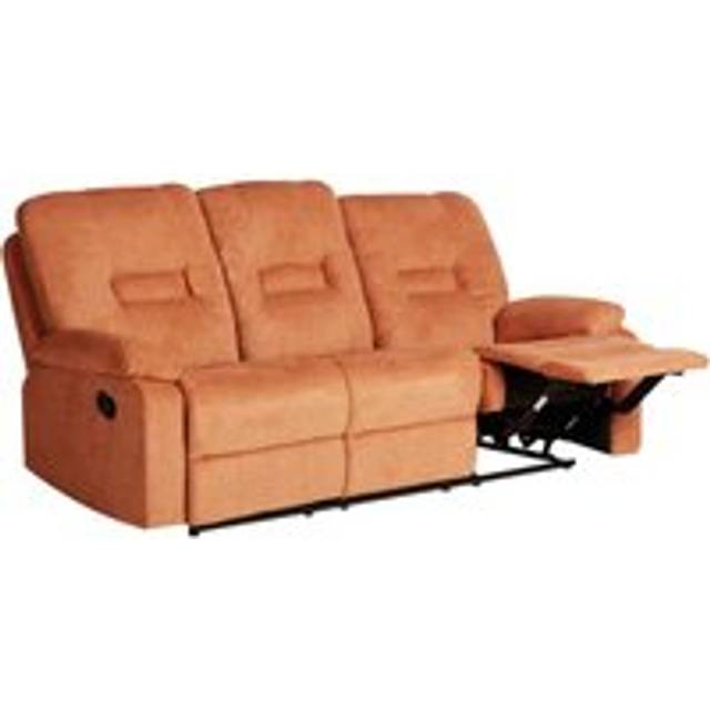 3-sits Reclinersoffa manuell Bergen Orange, Svart - Biosoffa & reclinersoffa Orange,Svart Trä