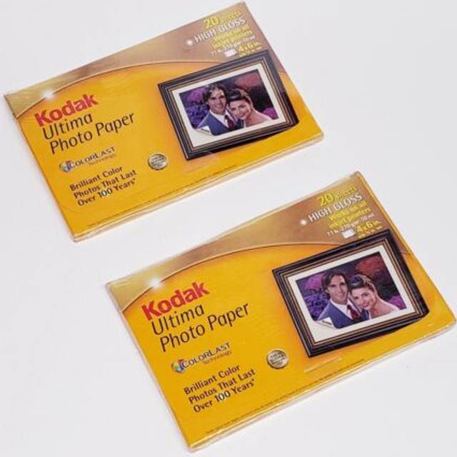 "Kodak Ultima High Gloss 4x6"""""""" Photo Paper for inkjet printer 20 sheet package"