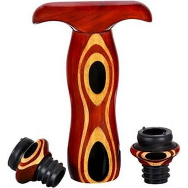 Wine Vacuum Pump Ebony Eye Laminated with Two Stoppers