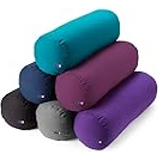 Organic Cotton Bolster | Removable Washable Cover | Yoga Bolster Cushion for Restorative Yoga and Meditation (Ocean Green)
