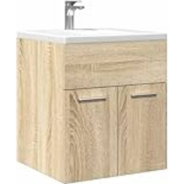 Tvättställsskåp sonoma-ek 41x38,5x46 cm konstruerat trä