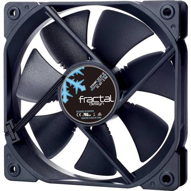 Fractal Design Dynamic X2 GP-12 datorfläkt – tyst fläkt – högt luftflöde – 120 x 120 x 25 mm – 1200 RPM – FDB-lager – Trip Wire – aerodynamiskt formade struts – 12 V – Black Edition (single)