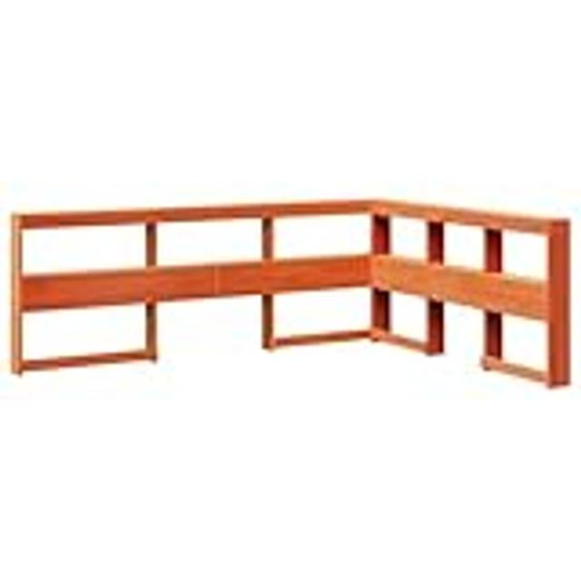 vidaXL Bookcase Headboard L-Shaped Wax Brown 160 cm Solid Wood Pine