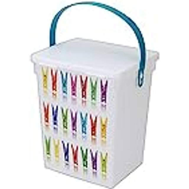Practical storage box with handle and secure lid