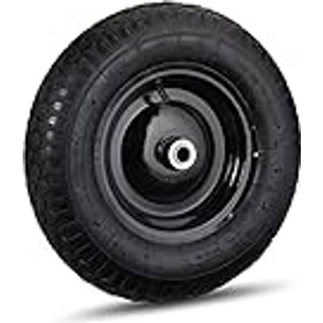 4.80 4.00-8 Wheelbarrow Tyre, Pneumatic Spare Wheel with Steel Rim and Valve, Capacity to 120 kg, Black - Relaxdays