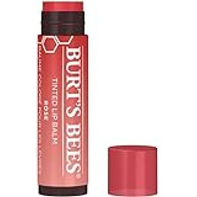 Burt's Bees 100% Natural Tinted Lip Balm  Rose with Shea Butter & Botanical Waxes  0.15 Oz