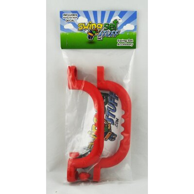 "Swing Set Stuff Playground Handles with SSS Logo Sticker  Red  10"""""
