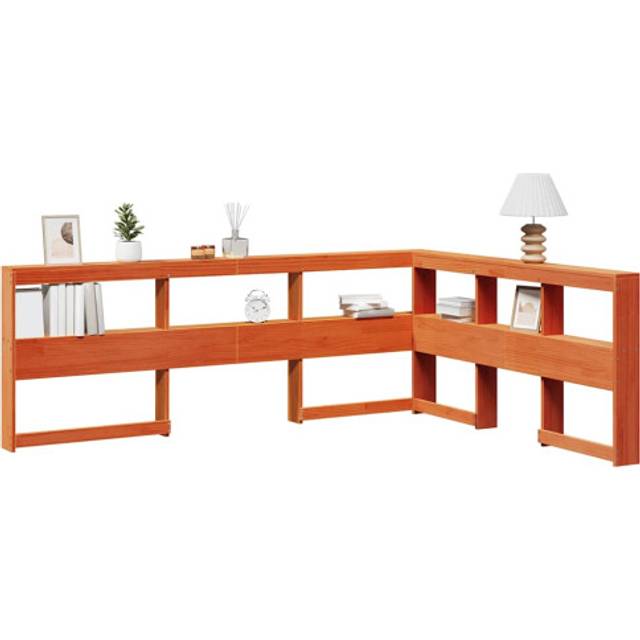 (wax brown, 158.5 x 208.5 x 80 cm) vidaXL Bookcase Headboard Bedroom Back Headboard L-Shaped Solid Wood Pine