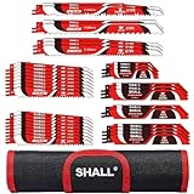 Reciprocating Saw Blades (34pcs) Carbide Steel Replacement Saw Blade Kit for Tree Pruning, for Wood, Metal and Plastic, with Storage Bag