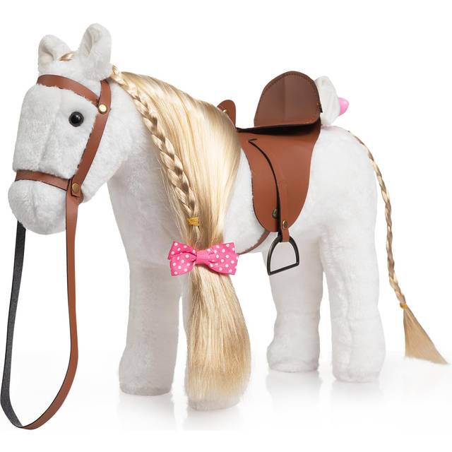 HollyHOME Stuffed Animal Horse Pretty Plush Toy Pretend Play Horse 11 inches White
