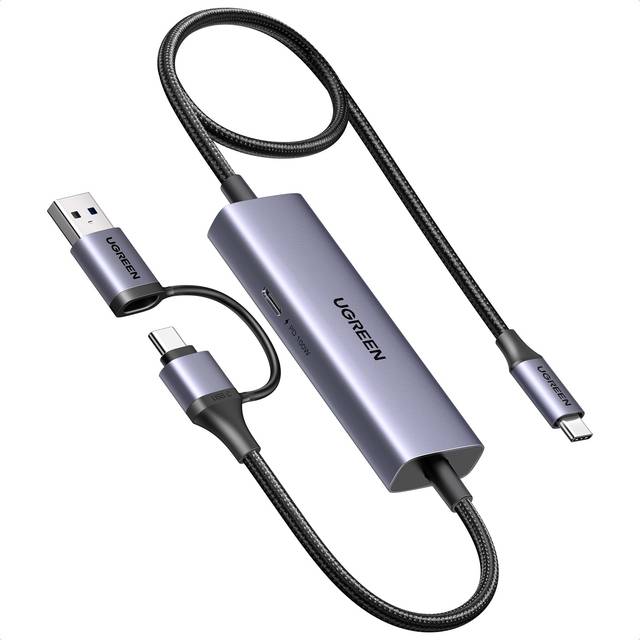 UGREEN 4K-videokort och PD 100W-laddning, USB-A/USB C-videokort för Full HD 4K-ingång ， 2K@30Hz-inspelning och snabbladdning, videoinspelningsenhet för Switch/Steam Deck/pad/Phone/PC