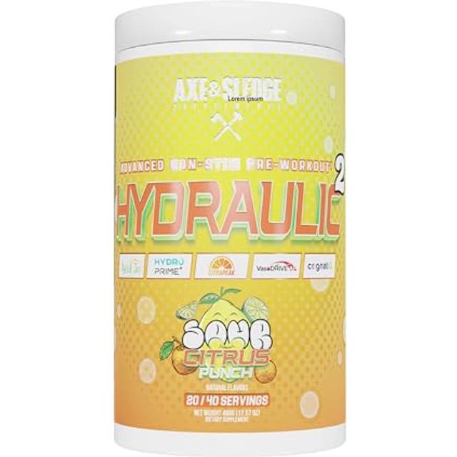 Axe & Sledge Hydraulic V2 Non-Stim Pre-Workout Stimfri PWO 452g Sour Citrus Punch